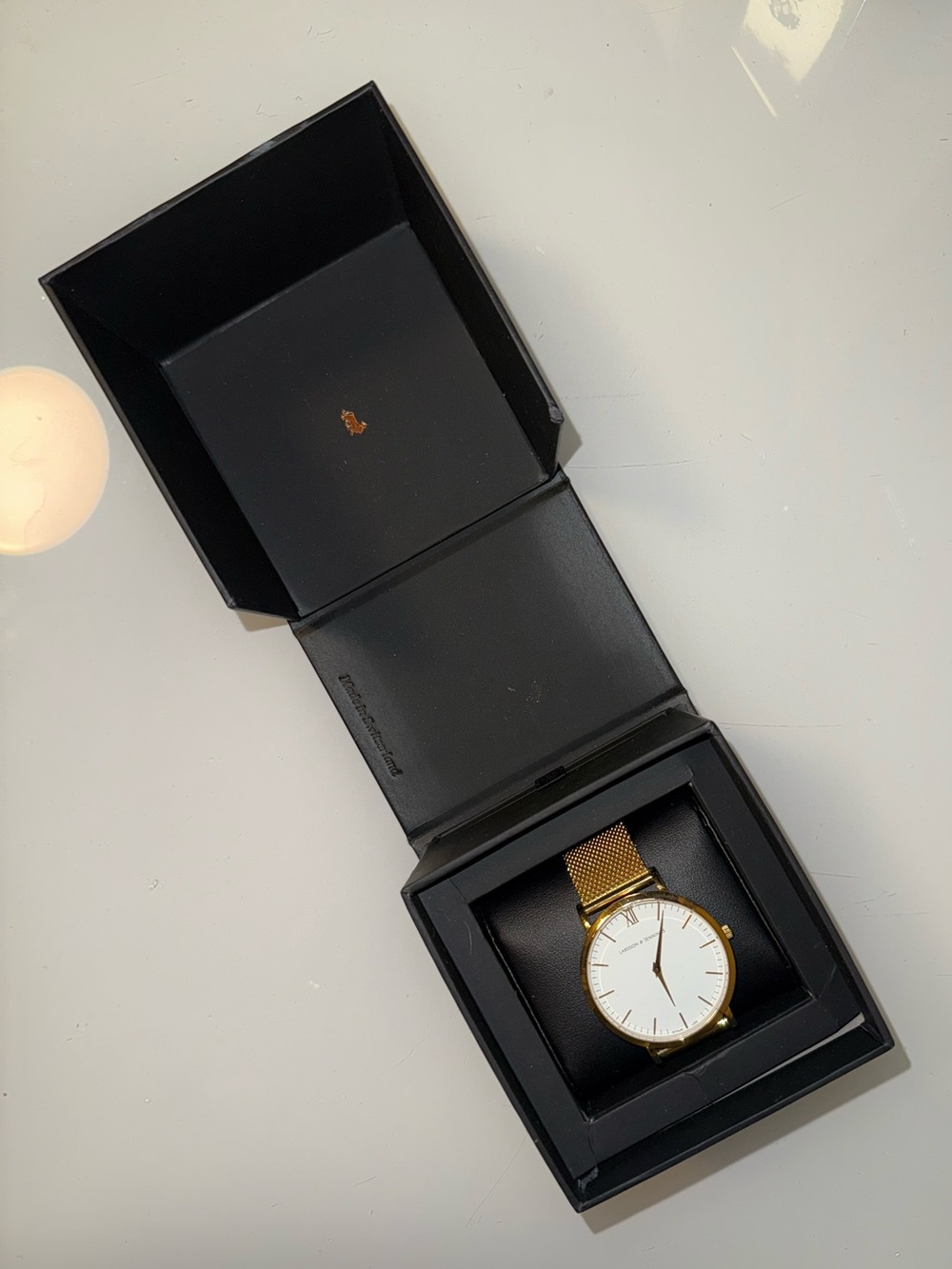 Larsson & Jennings Gold Stainless Steel Mesh Women's Watch with White Dial